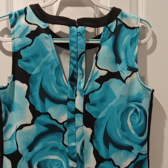 Worthington Blue and Black Floral Mini Dress - Picture 5 of 7